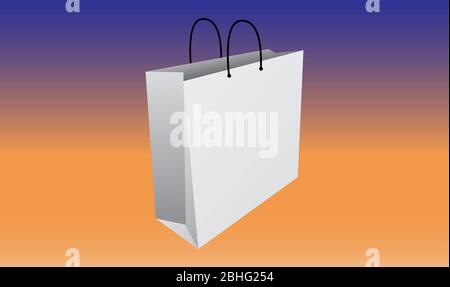 mock up illustration of paper carry bag on abstract background Stock Vector