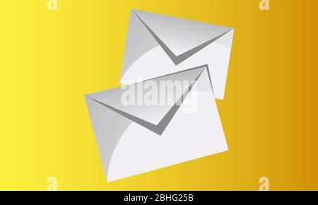 mock up illustration of two mail envelope on abstract background Stock Vector