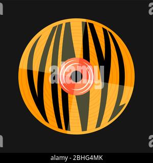 vinyl record word design vector illustration with black background graphic Stock Vector