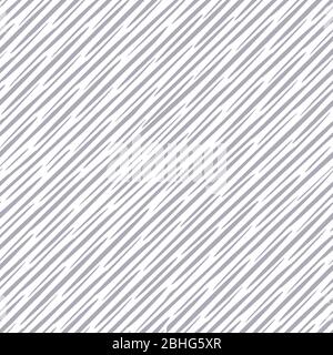 Diagonal grey pastel various parallel strokes of different length and thickness abstract seamless background white and gray geometric surface pattern. Stock Vector