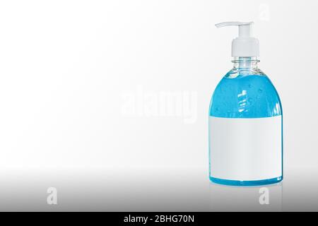 Download Isolated Blue Alcohol Gel Bottle And Pump On White Background Stock Photo Alamy PSD Mockup Templates