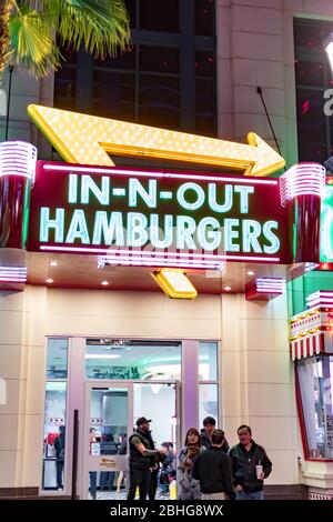 IN-N-OUT Hamburgers at Las Vegas Strip, Las Vegas Nevada USA, March 30, 2020 Stock Photo