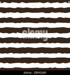 Black and white monochrome horizontal brush strokes striped seamless pattern. Elegant pattern for background, textile, paper packaging and other Stock Vector