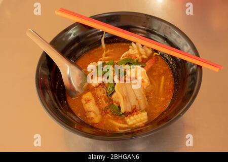 Noodle soup, spicy, tasty machine. Another menu to eat in Thailand. Stock Photo