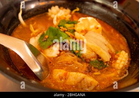 Noodle soup, spicy, tasty machine. Another menu to eat in Thailand. Stock Photo