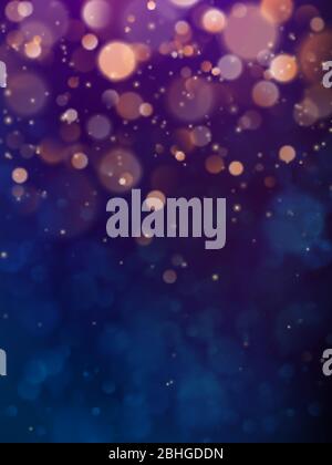 Festive elegant abstract dark purple background with bokeh circles. EPS 10 Stock Vector