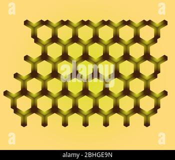 Design geometric honeycomb frame background Stock Vector