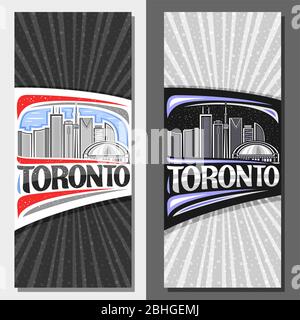 Outline Toronto Canada City Skyline with Colored Modern Buildings ...