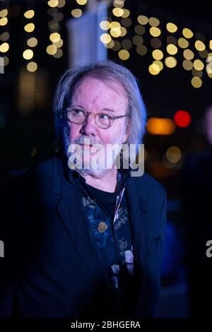 Hong Kong,China:10 Dec,2019. Benny Andersson of ABBA (pictured) performs on the piano accompanied by Swedish musical theatre singer Niklas Asknergård Stock Photo