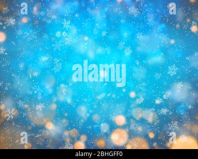 Abstract Christmas background with snowflakes. Elegant blue winter template. Eps 10 Stock Vector