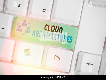 Text sign showing Cloud Architectures. Business photo text Various Engineered Databases Softwares Applications Stock Photo