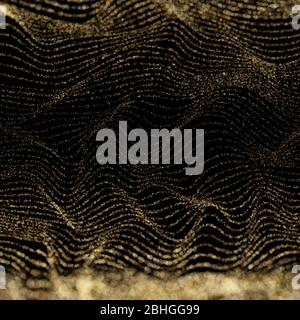 Abstract golden bokeh on black background. Digital wave particles form for digital background. EPS 10 Stock Vector