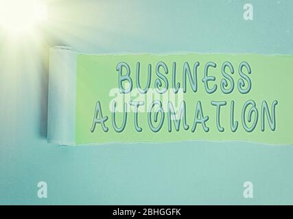 Conceptual hand writing showing Business Automation. Concept meaning for Digital Transformation Streamlined for Simplicity Stock Photo