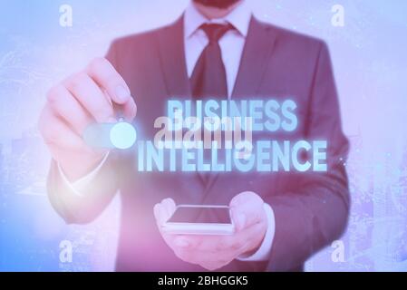 Handwriting text Business Intelligence. Conceptual photo Best Practice of Information to Optimize Performance Stock Photo