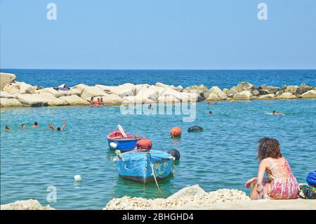 Image of the city of Molfetta, directly on the sea Stock Photo