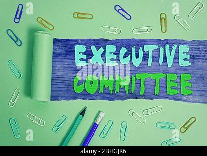 Handwriting text writing Executive Committee. Concept meaning Group of ...