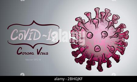Corona virus hand drawn sketch vector illustration Stock Vector