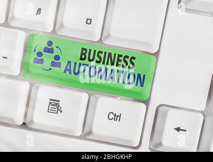 Text sign showing Business Automation. Business photo text for Digital Transformation Streamlined for Simplicity Stock Photo