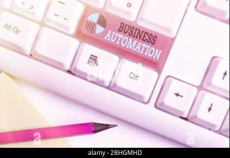 Conceptual hand writing showing Business Automation. Concept meaning for Digital Transformation Streamlined for Simplicity Stock Photo