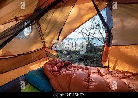 Camping at Porkkalanniemi by the Baltic Sea, Kirkkonummi, Finland Stock Photo