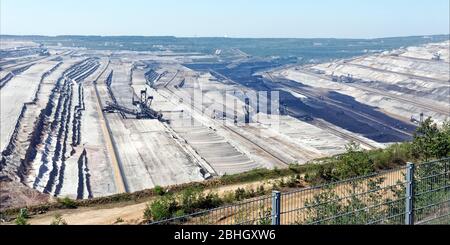 view over the largest german open pit lignite mine hambach Stock Photo