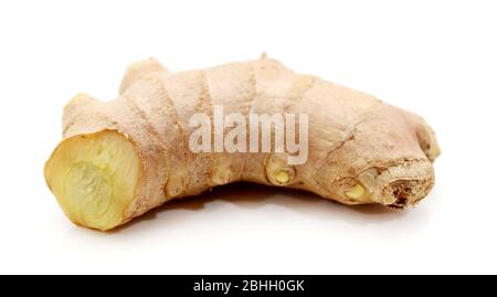 Close-up Of Ginger Over White Background Stock Photo