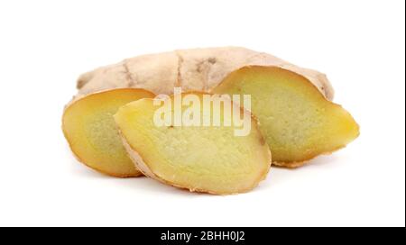 Close-up Of Ginger Over White Background Stock Photo