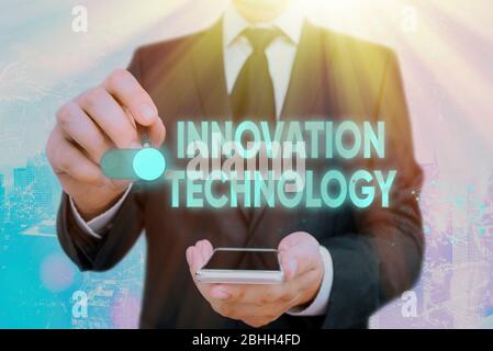 Handwriting text Innovation Technology. Conceptual photo New Idea or Method of Technical or Scientific nature Stock Photo