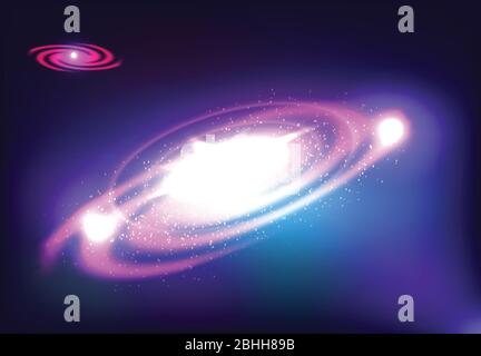 Galaxy. Vector galaxy effect. Spiral galaxy Stock Vector