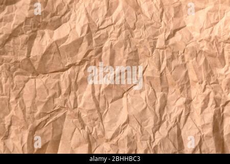 crumpled brown recycled paper texture Stock Photo