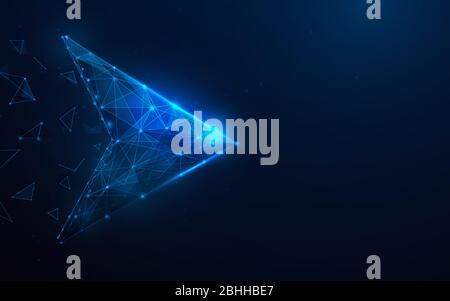 Arrows icon from lines, triangles, particle, Low poly and wireframe design. Vector illustration Stock Vector
