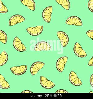 Fresh lemons seamless pattern. Stock Vector