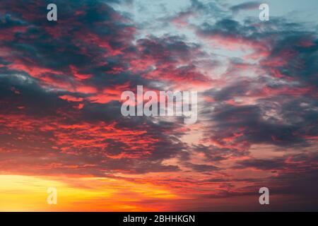 Purplish red, orange gradient sunset. Bright wallpaper Stock Photo