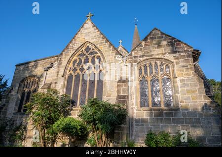 All Saints Church in High Street, Lindfield village, is a medieval church with Anglo-Saxon origins. West Sussex, England. Stock Photo