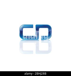 Shiny initial letter cd lettermark logo template design vector image isolated on a white background Stock Vector