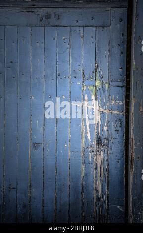 scratched wooden door Stock Photo
