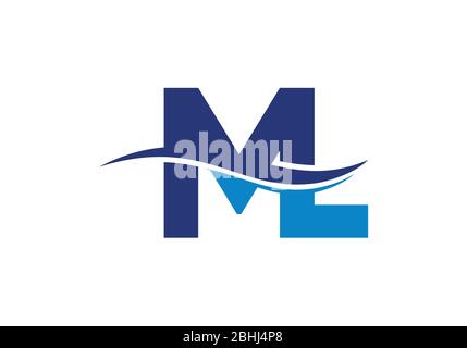 ML Letter Logo Design. Initial letters ML logo icon. Abstract letter ML  minimal logo design template. M L letter design vector with black colors. ml  logo:: موقع تصميمي