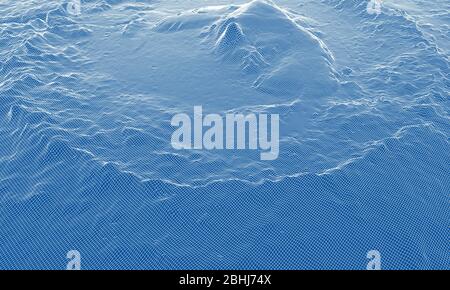 Abstract 3d wire-frame landscape. Blueprint style Stock Vector
