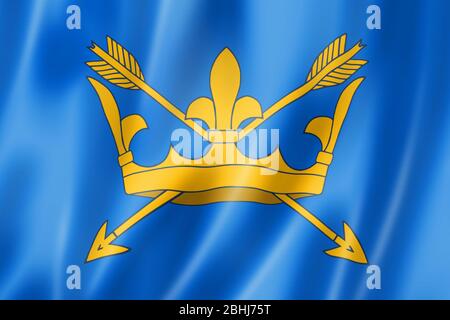 Suffolk County flag, United Kingdom waving banner collection. 3D illustration Stock Photo