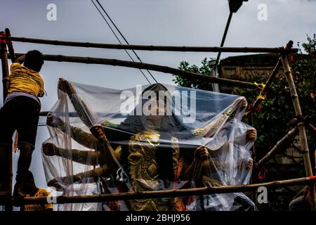 Kumartuli in the time of Mahalaya Stock Photo