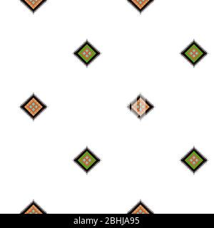 seamless geometric colorful square design with white background Stock Photo