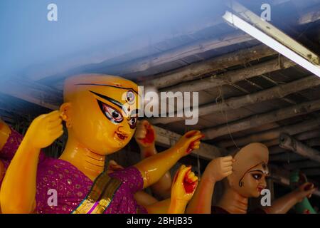 Kumartuli in the time of Mahalaya Stock Photo