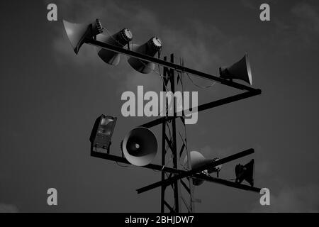 Outdoor Loudspeakers Stock Photo