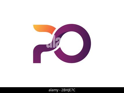 Initial Monogram Letter P O Logo Design Vector Template. PO Letter Logo Design Stock Vector