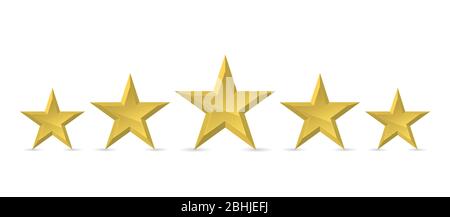 Five golden stars Stock Vector