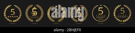 Five star badge set Stock Vector