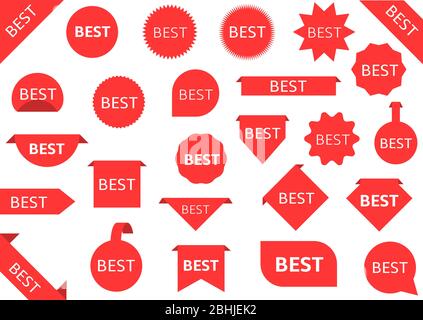 Best red labels Stock Vector