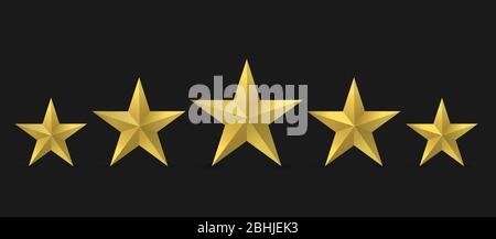 Five golden stars Stock Vector