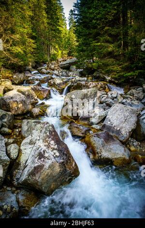 Mountain cottage at the Zelene pleso (Green lake), Slovakia Stock Photo