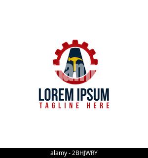 Letter A vector icon with hammer from construction symbol. Flat design letter symbol for element design symbol. Vector illustration EPS.8 EPS.10 Stock Vector